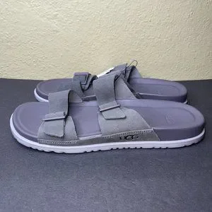 New Men\'s UGG Wainscott Buckle Slide Sandals Size 11 Suede Gray Flip Flops s-l1200.jpg main image 2